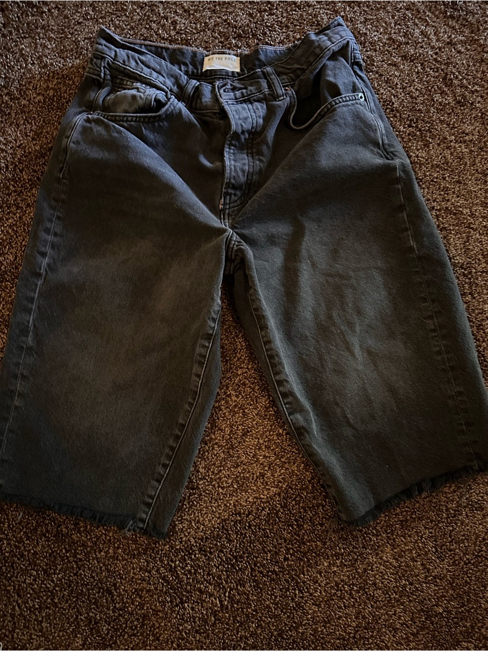 We The Free Faded Black High-Rise Denim Jorts